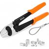 KF CPTEC Wire Rope Crimping Tool 1/16"-3/16" (1.58-5.0mm), Ferrule Crimping Pliers for Aluminum Sleeves and Loop Sleeves, Heavy-Duty Crimping Tool for