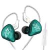 KZ ZSTX Earphones Canal Type Earphones Chinese Noise Canceling High Purity Silver Plated Cable Ear Hook 1BA+1DD 3.5MM (With Microphone, Green)