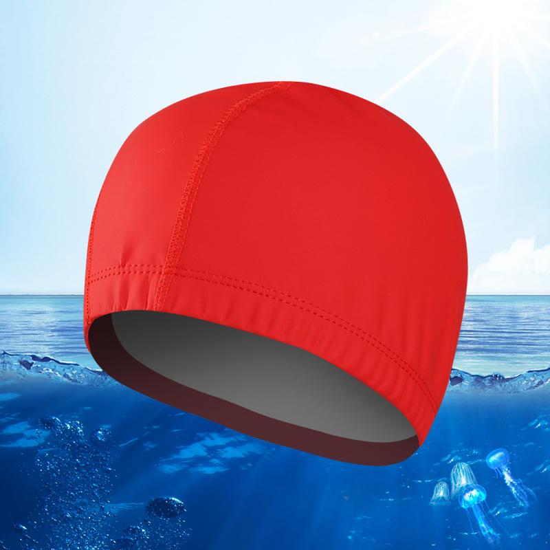 Эластичные водонепроницаемые шапочки для плавания с полиуретановым покрытием, шапочки для плавания унисекс для бассейна, свободный размер для мужчин и женщин, защита ушей, шапочка для плавания серебристо-розового цвета