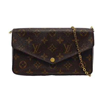 [Б/У] Сумка Felicie Pochette Classic, Канва с покрытием Monogram и Кожа, Три в одном, На цепочке - Хорошее состояние #KWHZPR