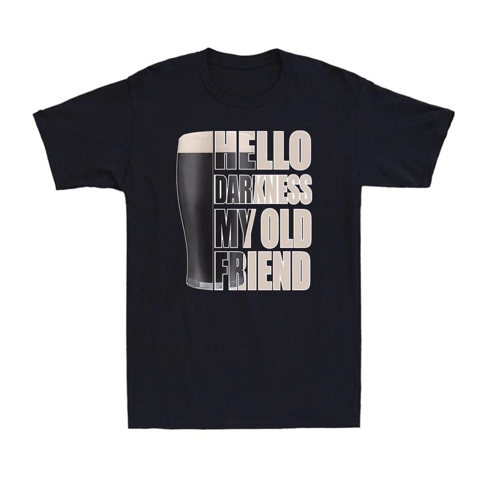 Hello Darkness My Old Friend Stout Beer Funny Dark Beer Vintage Men's T-Shirt