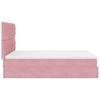 Ottoman Bed with Mattress Pink 140x190 cm Velvet