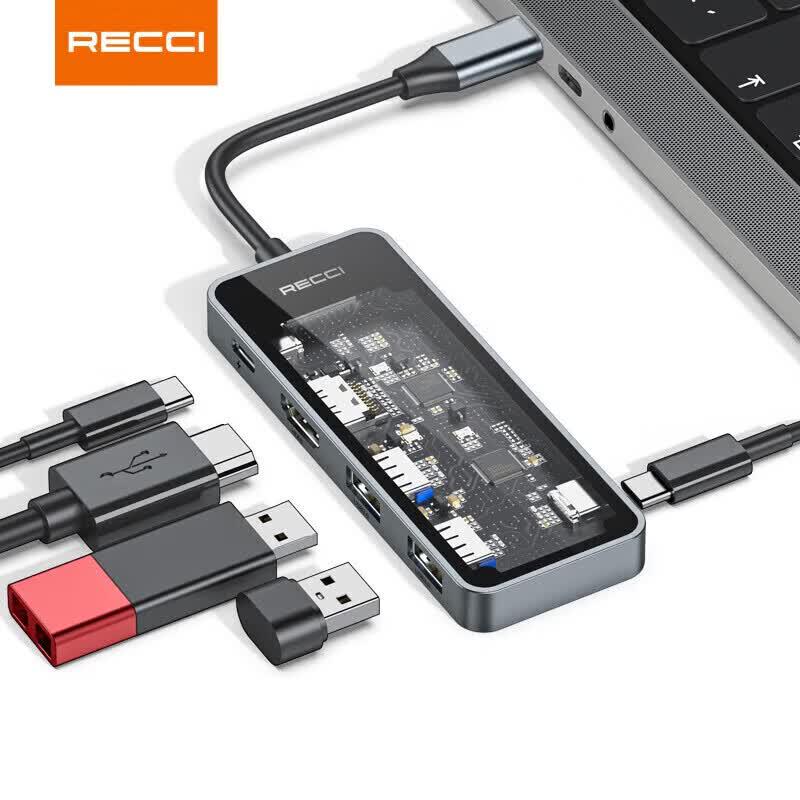 USB-C to HDMI 6-в-1 хаб Recci PD100W