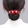 Simple Pearl Flower Cloth Headdress Hairnet Mesh Snood Korean Style Headwear Women Spring Clip