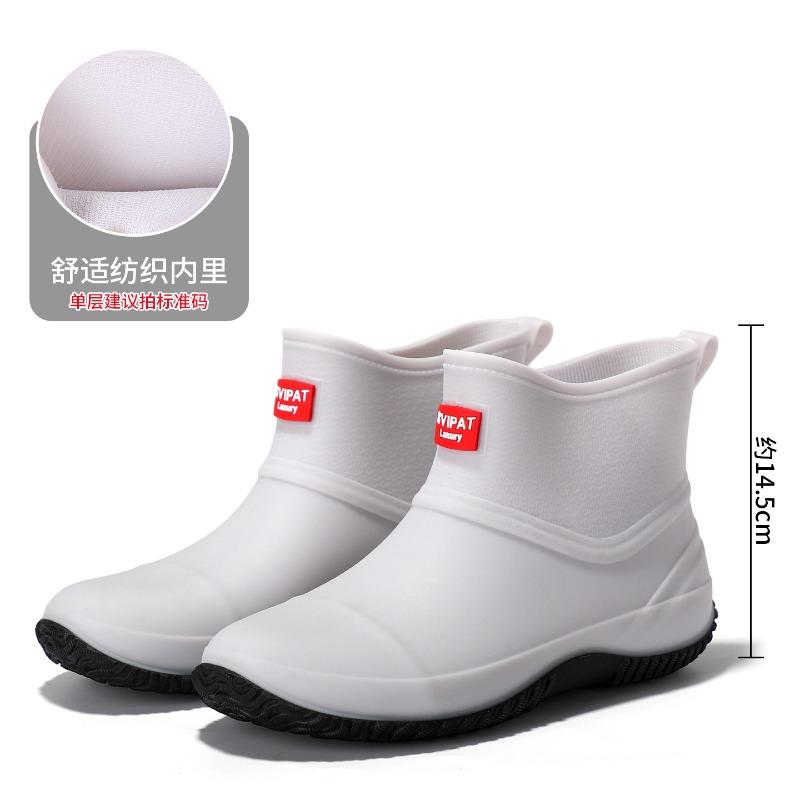 Fashion low-top rain shoes women's short tube outer wear new adult rain boots work non-slip women's water shoes