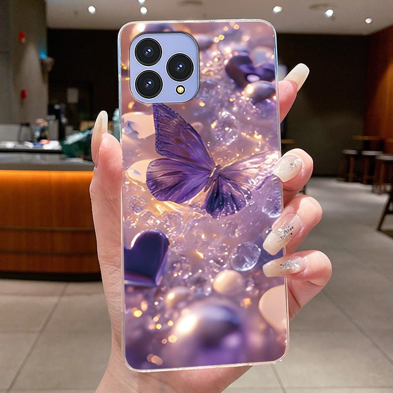 Чехол для телефона Cubot P80 Coque Бабочка Бант Защитный корпус CubotP80 Чехол Capa Прозрачный Мягкий Силикон TPU Покрытие Funda