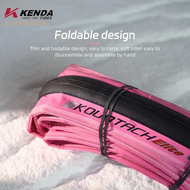 Kenda K1092 Новые шоссейные покрышки для велосипеда, устойчивые к проколам и скольжению, ультралегкие, складные, 700x28c, Kountach Elite, розовая боковина