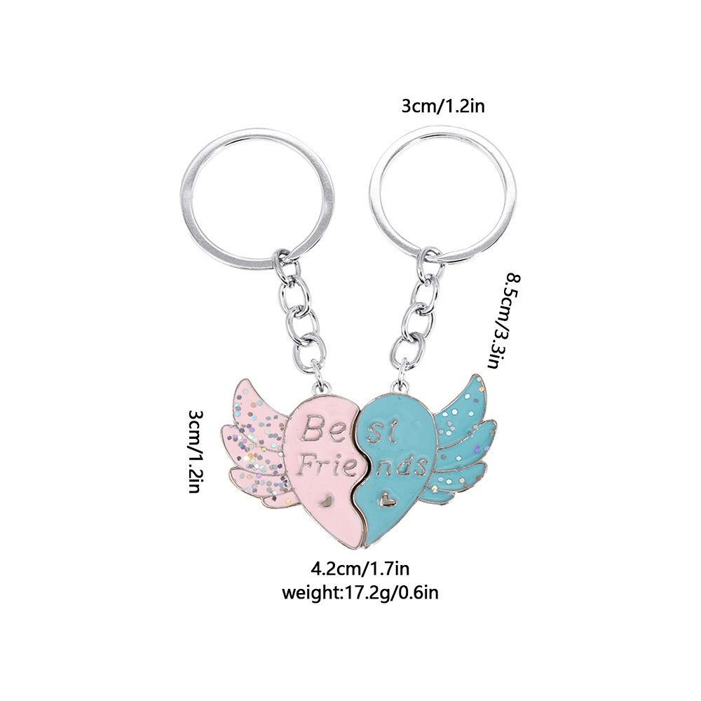 1 пара магнитных брелоков в форме сердца для лучших подруг, подвесные украшения, подходящие брелки в форме сердца для сестер
