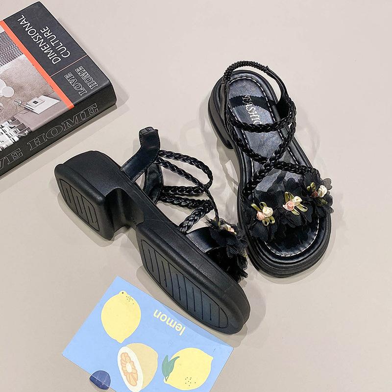 Sandals Women's New Summer Wear Exquisite Beauty with Skirt Flower Platform High-heeled Sandals