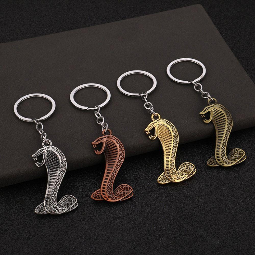 Hollow King Cobra Key Ring Fangs Car Key Chain Bag Ornament King Cobra Keychain  Hanging Accessory