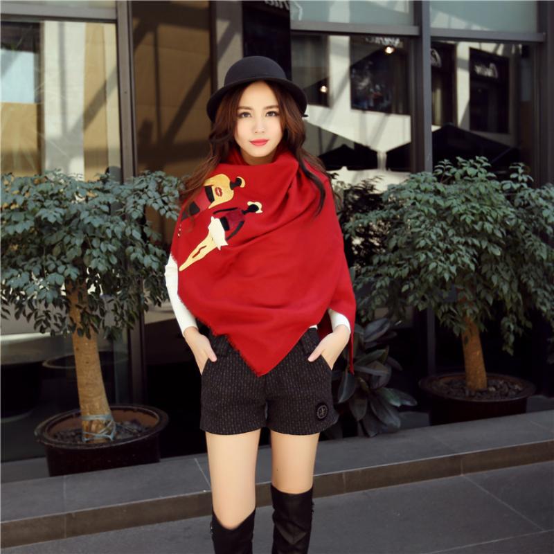 Milan Catwalk Applique Beautiful Women Scarf, Warm Shawl Autumn and Winter Fashion Scarf, Women