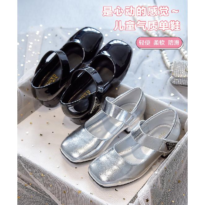 Princess shoes for girls2026New Spring and Autumn High-Heeled Dress Shoes for Children, Children's Catwalk Stage Performance Leather Shoes, Small