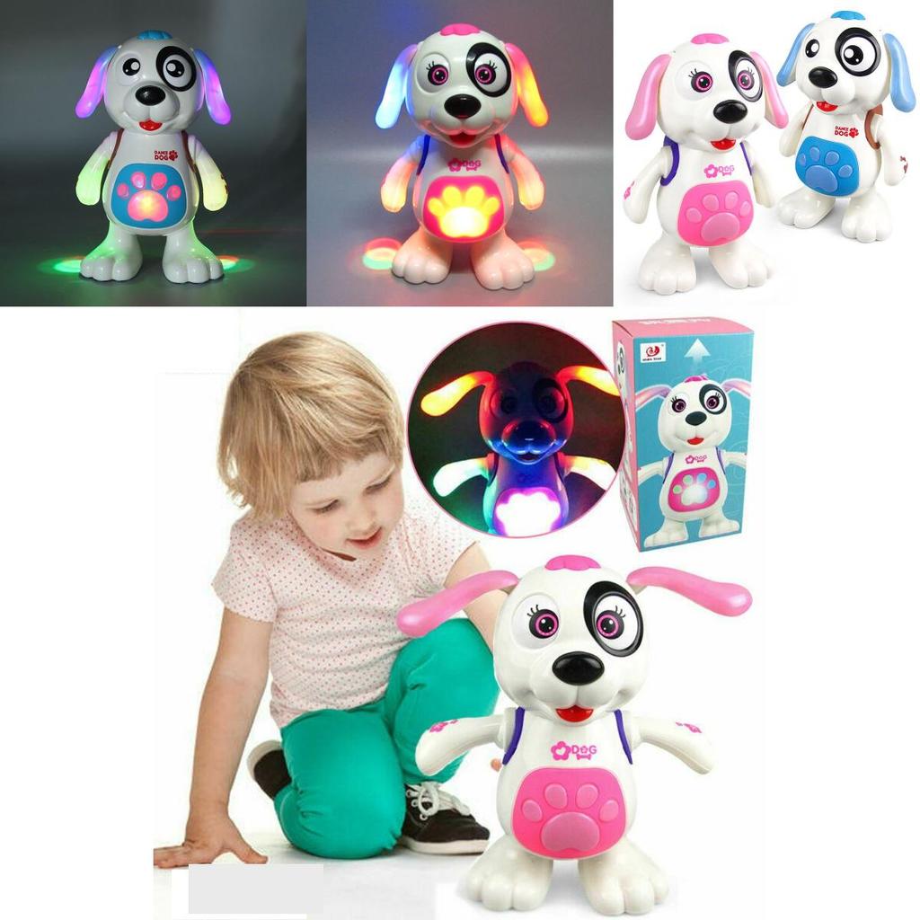 Очаровательная розовая светящаяся и музыкальная танцующая игрушка-собачка для девочек от одного до девяти лет