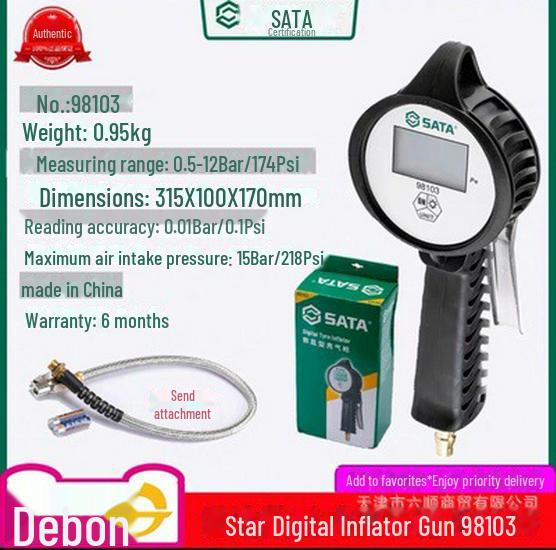 Star 98103 Digital Tire Pressure Gauge & Inflator Tool