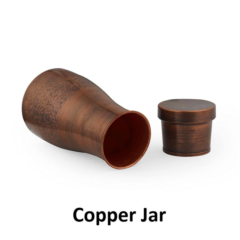 Pure Copper Jar Bedside, Office Tables, Shop Etc. (Antique Jar)