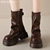 Платформенные балетки Женские высокие ботинки Зимние Новые Дизайнерские Массивные Туфли для Ходьбы Женские 2024 Тренд Зимние Сапоги Платье Мухер Челси Ботинки