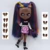 DBS Blyth Doll 1/6 Joint Body Specials 30cm Super Black Skin Colorful Hair BJD Toys Fashion Gifts