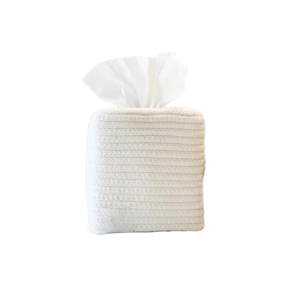 Hand-woven Minimalist Tissue Box Cotton Thread Napkin Storage Box Toilet Paper Box Office