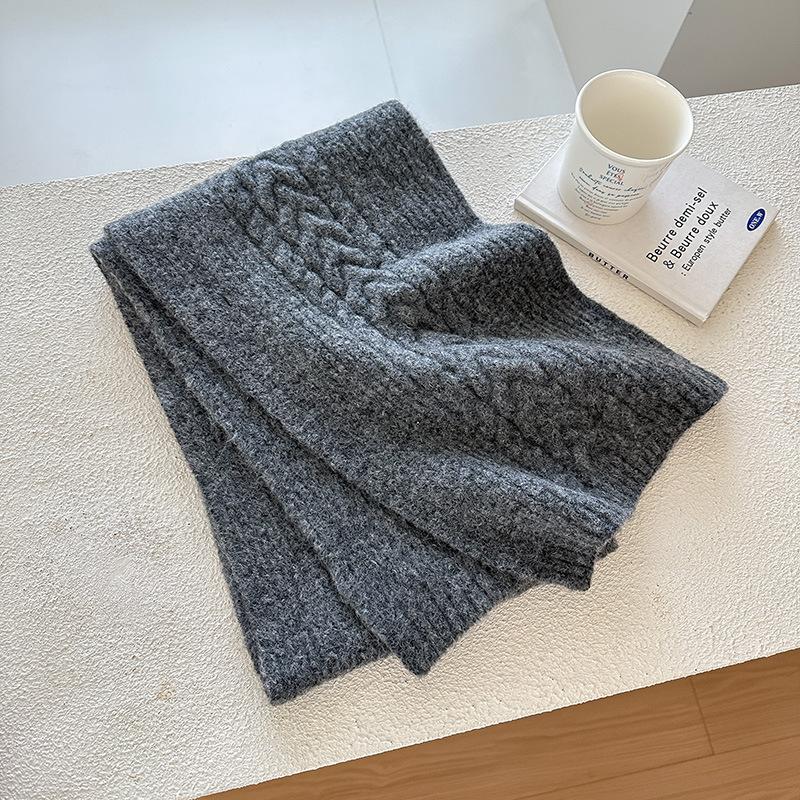 Knitted Fried Dough Twists Scarf for Female and Male Thick Warm Shawl for Student Lovers