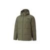 Solid Color Hooded Logo Print Down Jacket Men Outerwear Green 587722-44