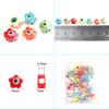 10Pcs/Lot 10mm Ceramic Beads Colorful Flower Shaped Evil Eye Large Hole Loose Beads For Bracelet Necklace Diy Jewelry Making
