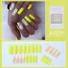 24pcs Press On Nails French Long and Short Square Almond Full Cover False Nail Fake Nails