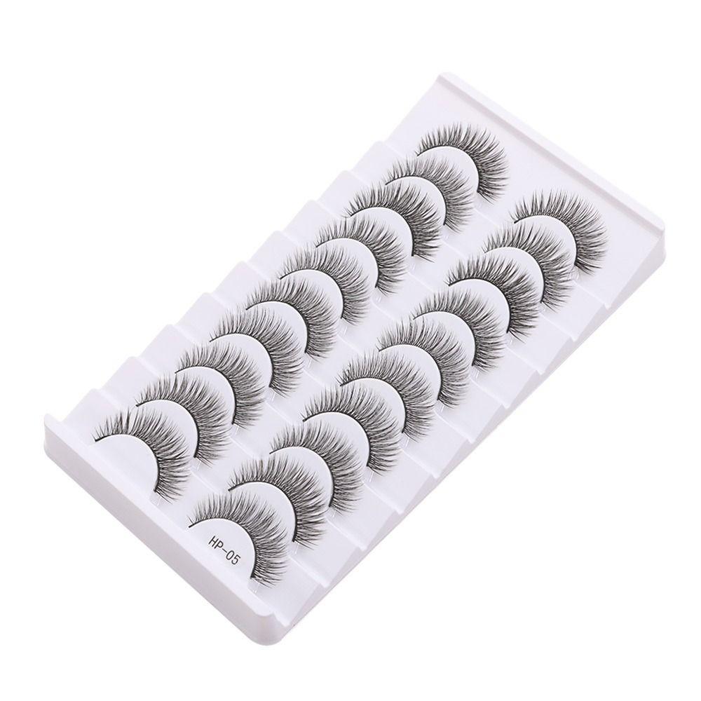 10 Pairs Fluffy False Eyelashes Natural Long Fake Lashes 3D Mink Eyelashes Eyelash Extension