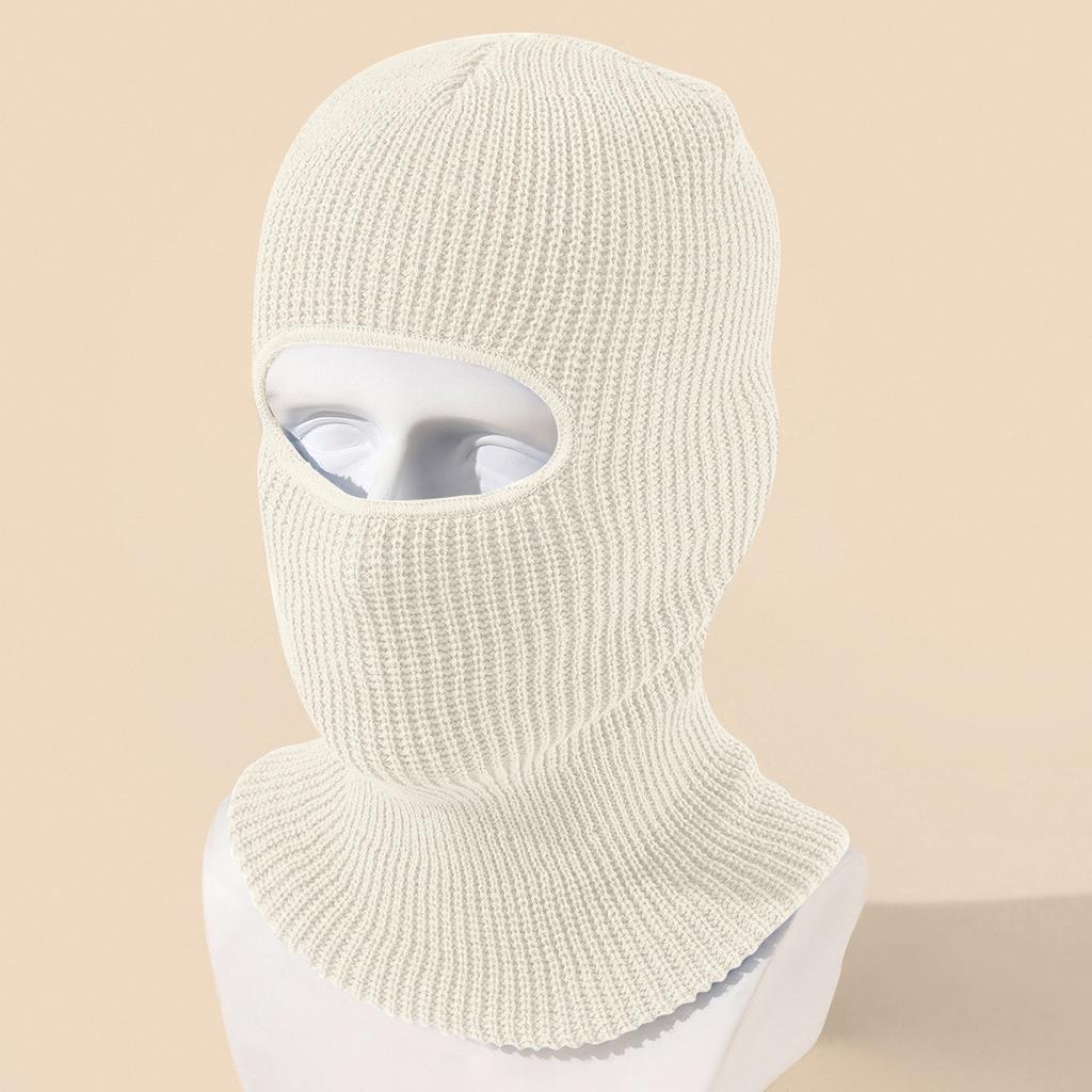 1-Hole Ski Mask Knitted Face Cover Adult Winter Balaclava Full Face Mask For Winter Outdoor Sports