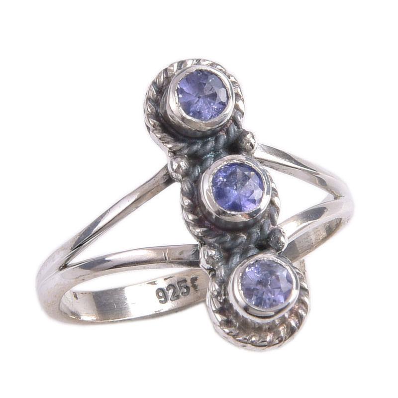 Natural Tanzanite Gemstone 925 Solid Sterling Silver Jewelry Ring Size 6 q2b16