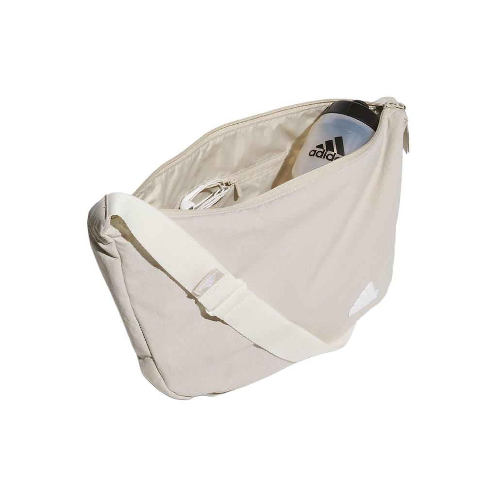 New Adidas Recycled Polyamide Shoulder Bag Unisex Light Gray JJ4343