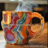 2024 Elegant Translucent Mineral Resin Coffee Cup - Colorful Luxury Gift