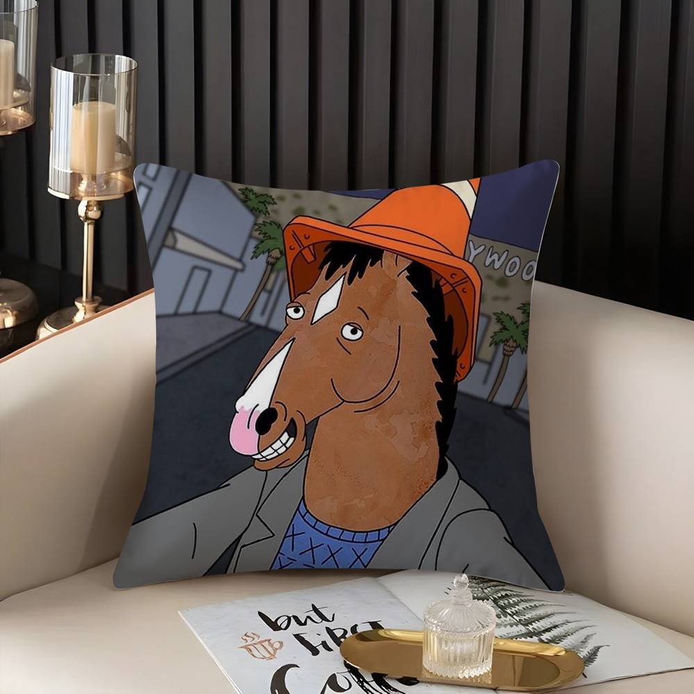 B-Bojack Horseman Наволочка для подушки Домашний Общежитие Спинка стула Короткий плюш Двусторонняя печать Офис Время для сна Чехол для подушки