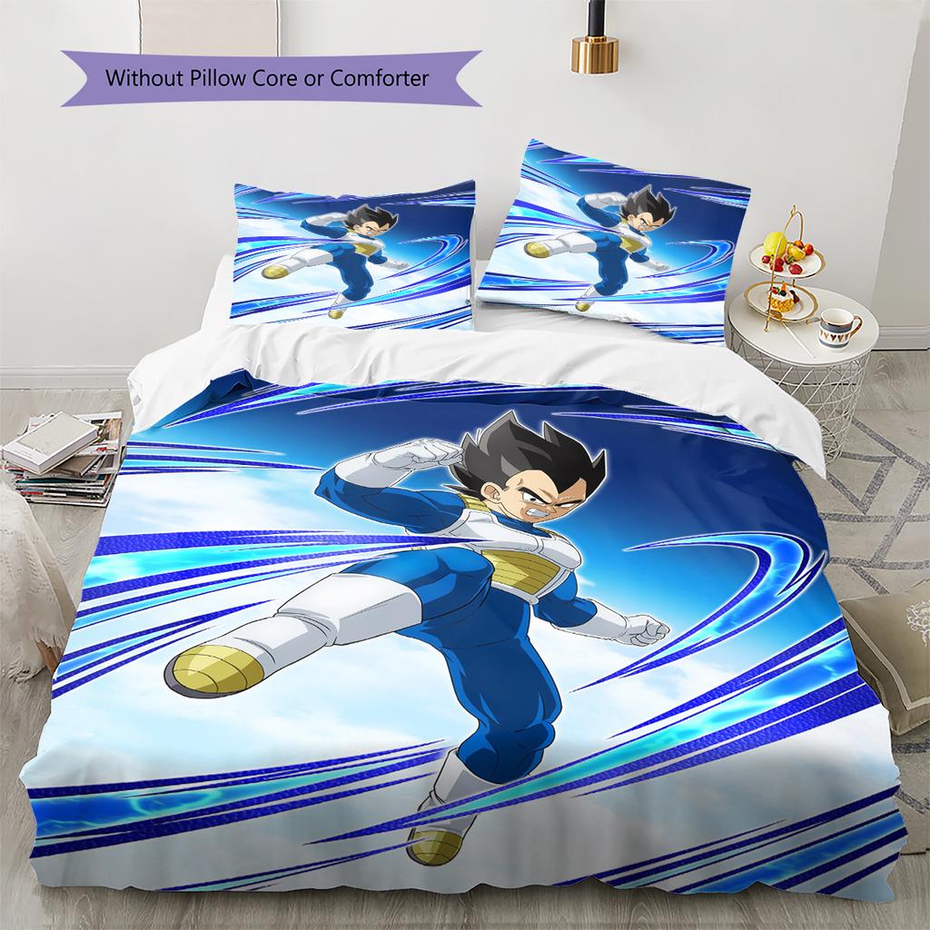 Vegeta Pattern Bedding Home Decoration Birthday Gift (1 * duvet cover + 2 * pillowcase, without core)