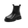 British Style Children's Boots for Girls Toddlers Black Leather Boots Versatile Kids Fashion Ankle Boots Causal Thick Bottom New
