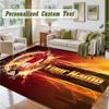 Crystal Velvet Square Rug Custom NameCristiano Ronaldo Pattern Non Slip Home Floor Decor Rug