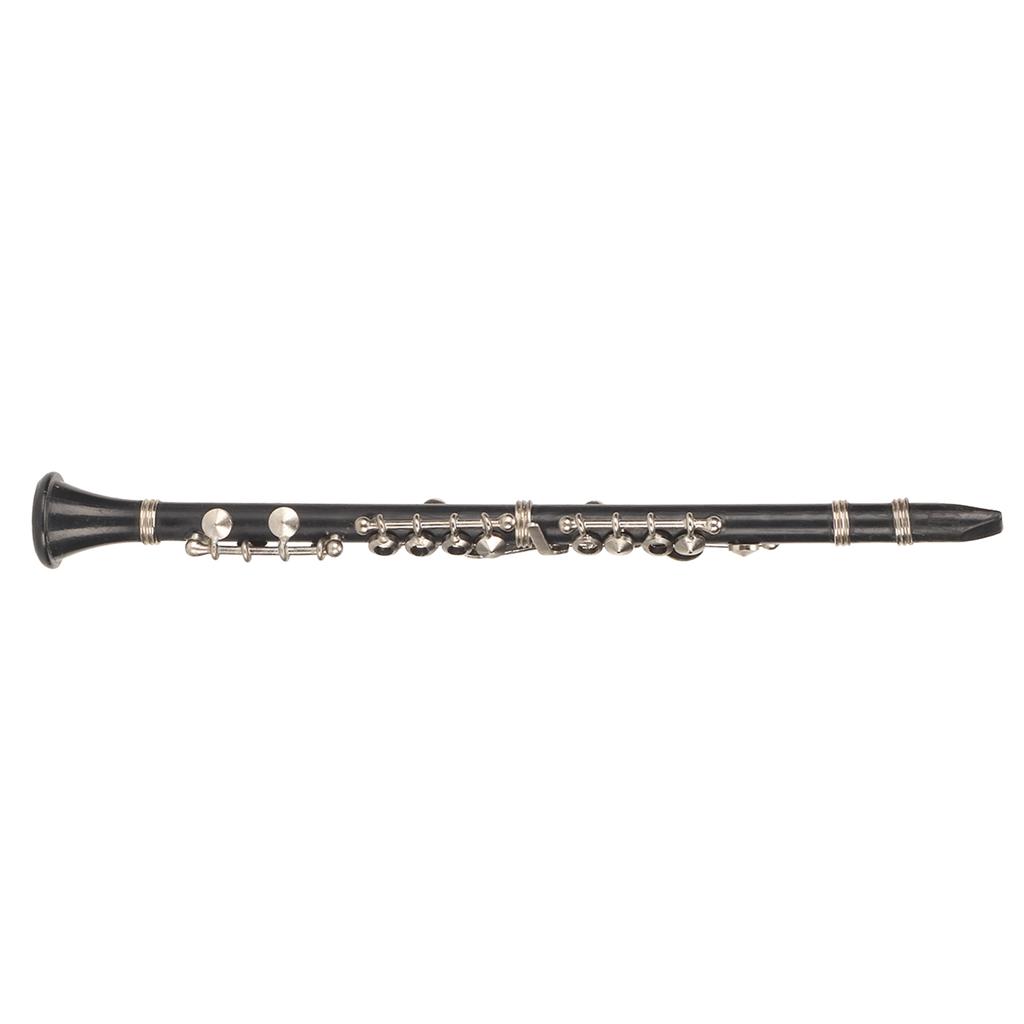 Miniature Clarinet Replica with Stand and Case Mini Musical Instrument Dollhouse Model Ornament 6.3 Inch