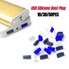 50 USB Заглушка для порта зарядки Крышка-колпачок Универсальный силиконовый пылезащитный протектор для планшетного ПК, ноутбука