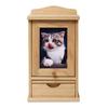 KIRIGEN Pet Buddhist Altar, Cute Memorial Supplies, Wooden Pet Urn Storage, Pet Memorial Service, Natural Color, CWFT-NA