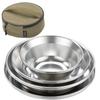camping moon Tableware Camping Plate Stainless Steel Tableware Set 8 Pieces Comes with Canvas Case S395-2S