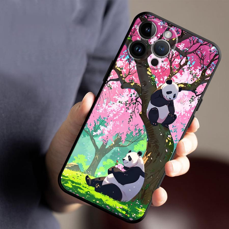 Чехол для телефона Apple iPhone 17 Pro Max 14 12 15 Pro 7 8 11 17e XR XS MAX 13 Air 16 Funda Чехол для телефона Мультяшный Милый Панда