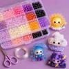 Colorful Glowing Fantasy Spirits DIY Bead Kit Tiny 3D Bead Pet Keychain Making Kit  Children