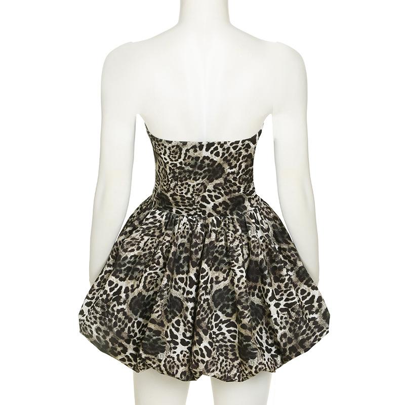 Женское сладкое и пряное платье с леопардовым принтом, облегающее, с открытой спиной, с короткими рукавами, пышное, ультракороткое платье Spice Girls