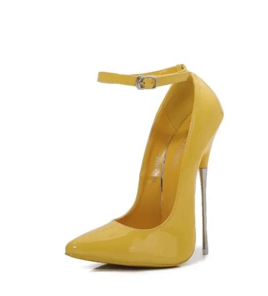 Экстремальные туфли на высоком каблуке 16 см, женские туфли-лодочки на металлическом каблуке, разноцветные туфли на высоком каблуке, женские туфли для танцев на пилоне, сексуальные туфли на каблуках, модельное шоу, большой размер