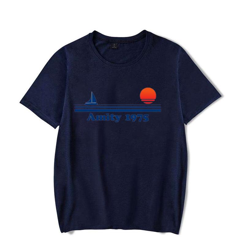Amity 1975 - Jaws Retro Print Tshirt Men Creativity Sweat Clothing Fashion Tee Clothes T Shirts Breathable T-Shirts Man Women