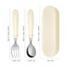 Stainless steel children's tableware set spoon and fork anti-drop and anti-scalding kindergarten portable storage box household tableware