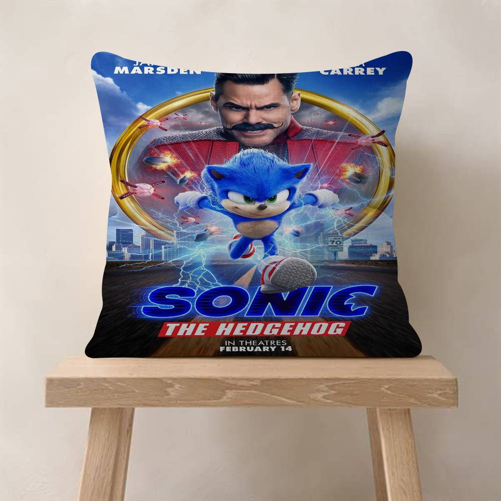 PC Classic Anime SSonic Characters Pillow Cushion Cover Pillowcase Living Room Sofa Home Decor Customized
