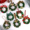 Merry Christmas Wreath Pendant With Bell Car Door Hanging Decoration Xmas Party Christmas Tree Decor Accessories