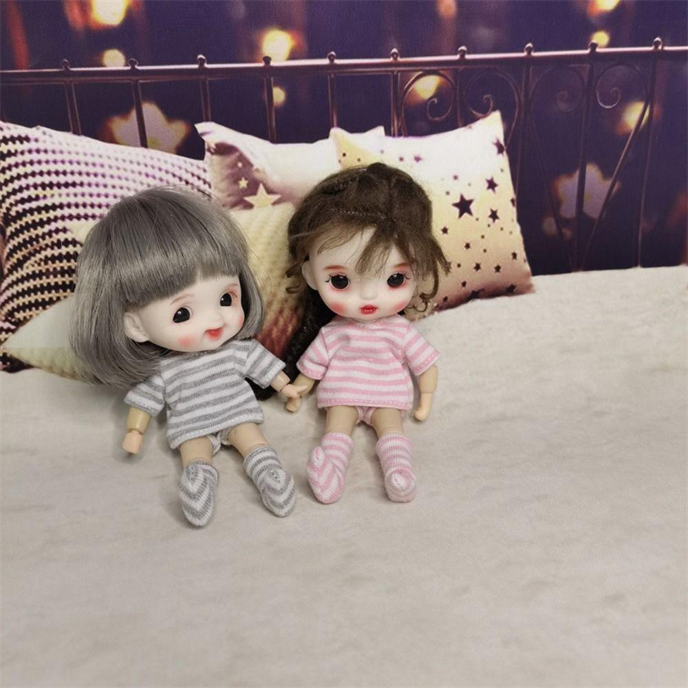 Shorts Socks Doll Underwear T-shirt OB11 Striped Tops DIY Toy Ob11 Doll Clothes  Boy Girl Gift