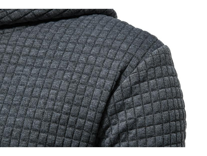 2024 New European Men's Quilted Plaid Cotton Hooded Sweatshirt