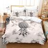 3D Painting Style Bedding Set King Queen Bed Down Duvet Cover Pillowcase 2/3pcs Pineapple Pattern Bed Cover Luxury Home Textile Gift